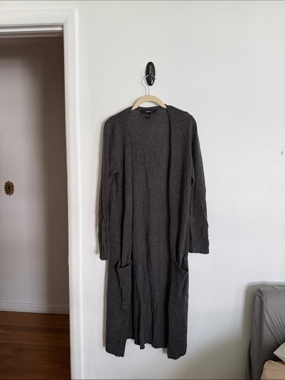 Forever 21 longline gray cardigan size small